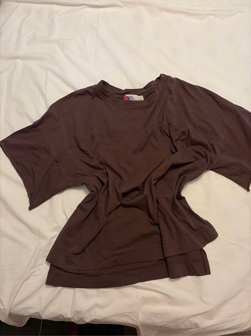Free People Beach Women's Relaxed Short Sleeve Top with Short Side Slits. UEC. M